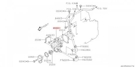 Помпа водяна (21111-AA280) SUBARU 21111AA280