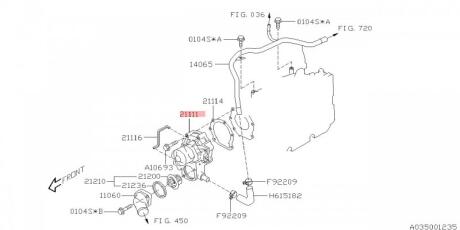 Насос системи охолодження двигуна SUBARU 21111AA331
