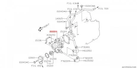 Насос системы охлаждения двигателя SUBARU 21111AA340