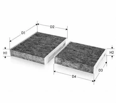 Фільтр салону вугільн. Peugeot 207 1.4/1.6 HDI 11/09- Tecneco CK10205C2