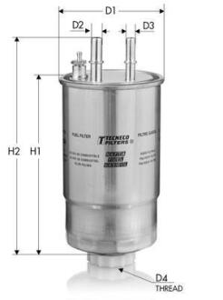 Фiльтр паливний (M12X1,5) Fiat Grande Punto 1.3/1.9 MJTD 10/05- Tecneco GS2401