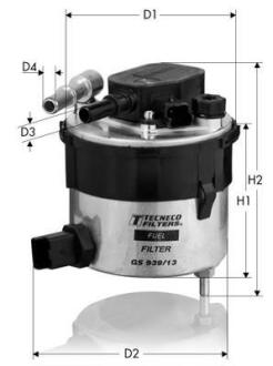 Фiльтр паливний Ford/Mazda/Volvo 1.6D/TDCi 04- Tecneco GS93913