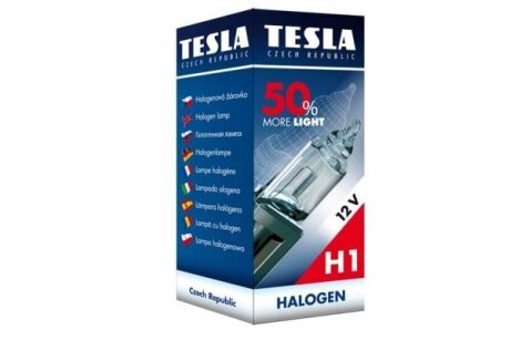 Автомобiльна лампа (Автомобильная лампа H1 12V 55W P 14,5s +50%) TESLA B30101