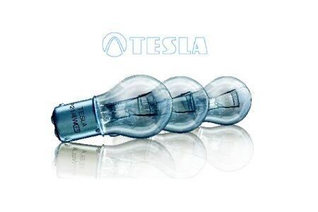 Лампа P21/4W 12В 21/4Вт BAY15d, двухконтактная стоп-сигнала, бел. TESLA B52401