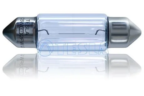 Лампа C5W 12В 5Вт SV8,5, освещение салона, багажника, подсветка номерного знака 11х39мм TESLA B85301