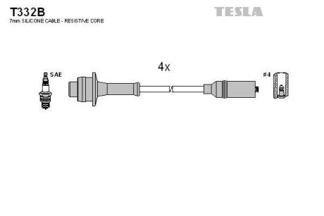 Провод высоковольтный GreatWall Safe/Deer/Pegasus (Euro3) 2.2, к-т TESLA T332B