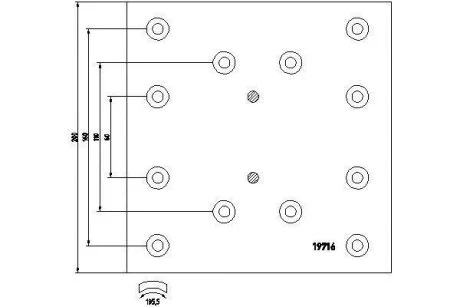 Комплект гальмівних накладок, барабанне гальмо TEXTAR 1971601