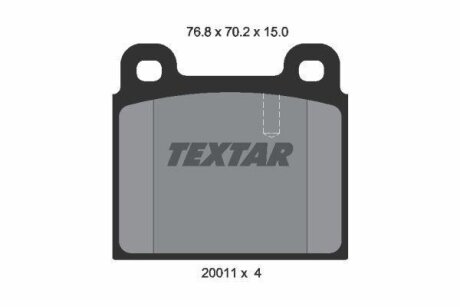 Комплект тормозных колодок, дисковый тормоз TEXTAR 2001102