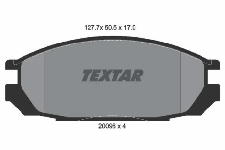 Колодки гальмівні дискові, комплект TEXTAR 2009801