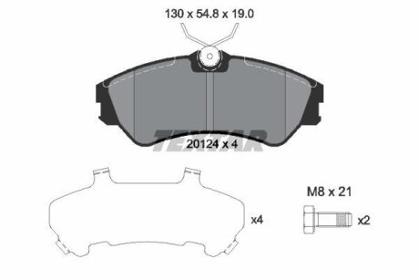 Торм. кол. пер., VW T-4, 1990 - 2003, (-датчики) TEXTAR 2012401