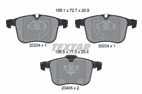 Колодки гальмівні дискові, комплект TEXTAR 2022401