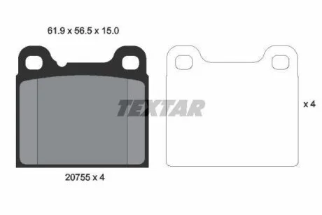 Колодки гальмівні дискові, комплект TEXTAR 2075506
