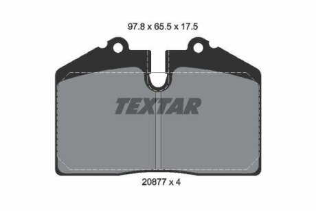 Комплект гальмівних накладок, дискове гальмо TEXTAR 2087708
