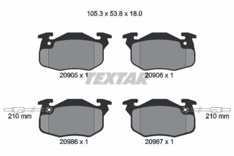 Колодки гальмівні дискові, комплект TEXTAR 2090506