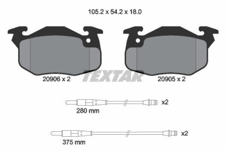 Тормозные колодки дисковые TEXTAR 2090604