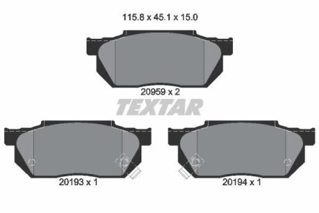 HONDA Тормозные колодки передние Civic,Accord TEXTAR 2095902