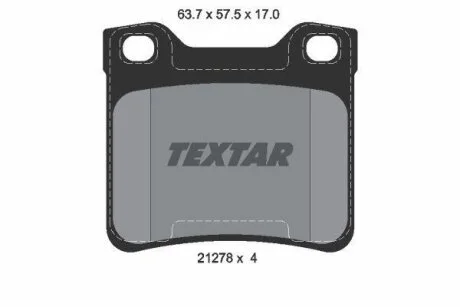 Комплект тормозных колодок, дисковый тормоз TEXTAR 2127803
