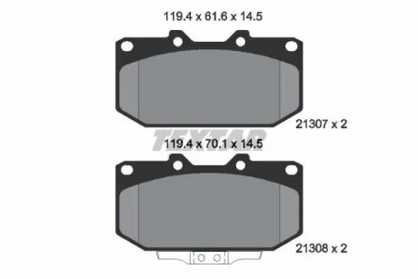 Колодки тормозные SUBARU IMPREZA 00- перед. TEXTAR 2130701