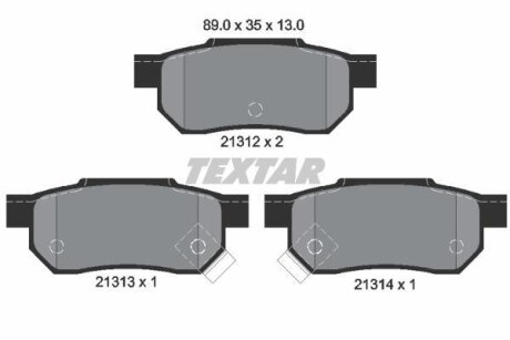 "Тормозные колодки HONDA ACCORD III, CIVIC(3,4,5) JAZZ III, ROVER" TEXTAR 2131201