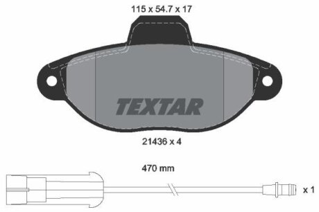Комплект тормозных колодок, дисковый тормоз TEXTAR 2143603