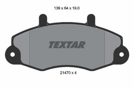 Колодки тормозные (передние) Ford Transit 91-00 14" TEXTAR 2147001
