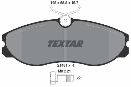 Комплект тормозных колодок, дисковый тормоз TEXTAR 2148101