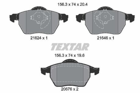 VW Тормозные колодки перед. (без датч)Passat 96- AUDI A4 95- TEXTAR 2162402
