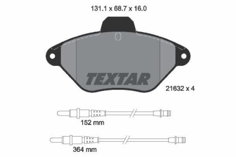 Тормозные колодки дисковые TEXTAR 2163201