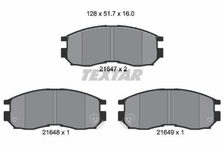Колодки тормозные MITSUBISHI GALANT -04 перед. TEXTAR 2164701
