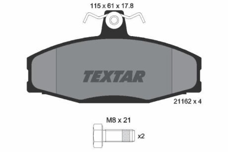 SKODA Тормозные колодки дисковые Favorit,Felicia TEXTAR 2166201