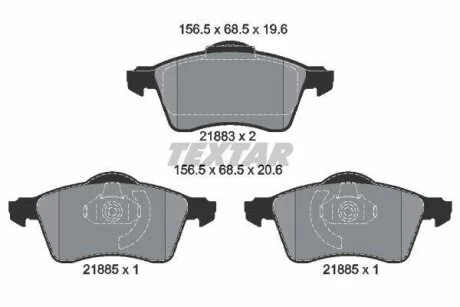 Комплект тормозных колодок, дисковый тормоз TEXTAR 2188302