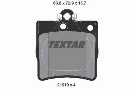 Комплект гальмівних колодок з 4 шт. дисків TEXTAR 2191903
