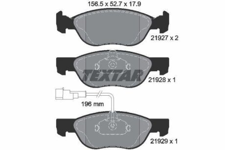 FIAT Колодки тормозные передние BRAVO,BRAVA 1.8 95- TEXTAR 2192701