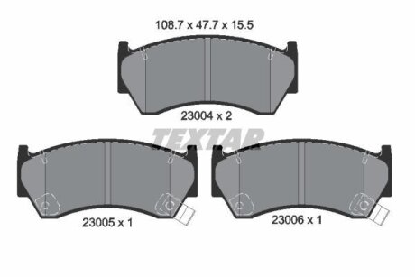 Тормозные колодки дисковые TEXTAR 2300401