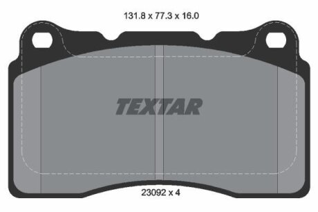 Колодки тормозные MITSUBISHI/RENAULT LANCER/MEGANE III COUPE 04- (с противошумной пластиной Q+) пер. TEXTAR 2309203