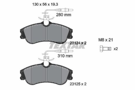 CITROEN Тормозные колодки передние Xsara,Berlingo 1.1/2.0HDI 96- TEXTAR 2312401