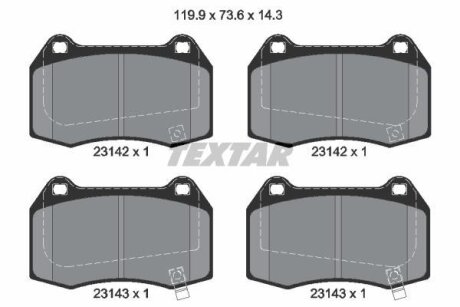 Комплект тормозных колодок, дисковый тормоз TEXTAR 2314201