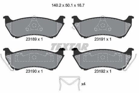 DB Тормозные колодки дисковые передн. W163 ML230-ML320 98- TEXTAR 2318902