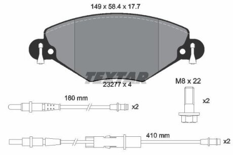 Комплект тормозных колодок, дисковый тормоз TEXTAR 2327701