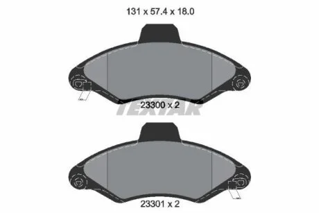 Колодки гальмівні дискові, комплект TEXTAR 2330002