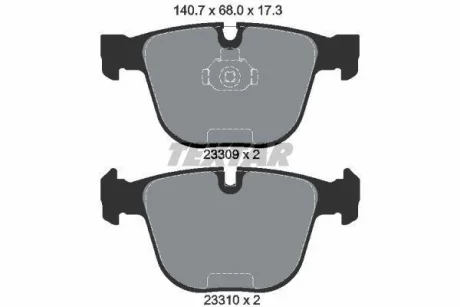 Гальмівні колодки BENTLEY Arnage/Azure/Continental R 98-09 - заміна на T2373001 TEXTAR 2330902 (фото 1)