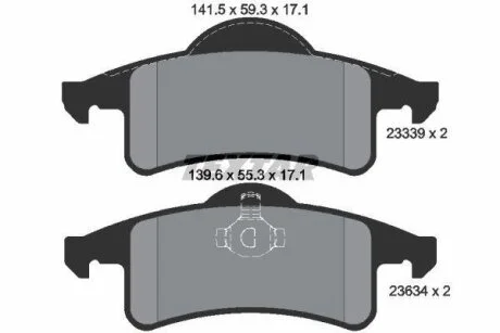 JEEP Тормозные колодки дисковые Grand Cherokee 99- задн TEXTAR 2333901
