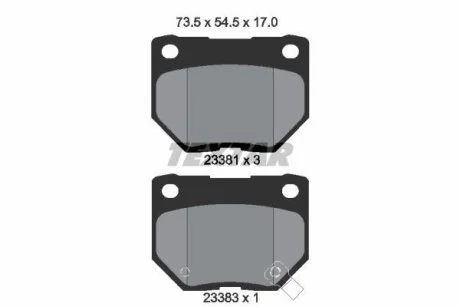 "Комплект тормозных колодок дисковый тормоз" TEXTAR 2338102