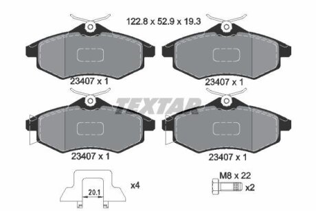 Комплект тормозных колодок, дисковый тормоз TEXTAR 2340702