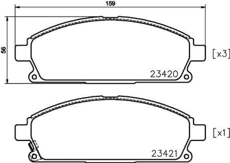 Гальмівні колодки INFINITI/NISSAN Q45/Presage F 97-09 TEXTAR 2342006