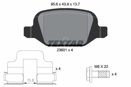 Тормозные колодки дисковые FIAT PUNTO 99- зад. TEXTAR 2360102