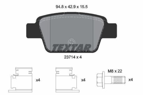 FIAT Тормозные колодки задние Stilo,Bravo 1.2 16V-2.4 20V 01- TEXTAR 2371401
