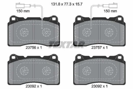 Комплект гальмівних накладок, дискове гальмо TEXTAR 2375601