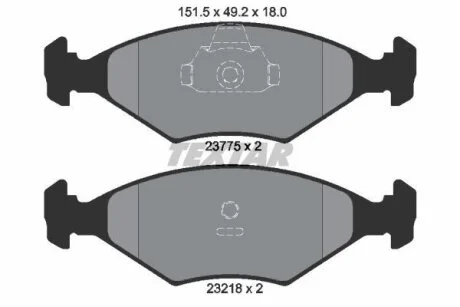 Колодки гальмівні дискові, комплект TEXTAR 2377501