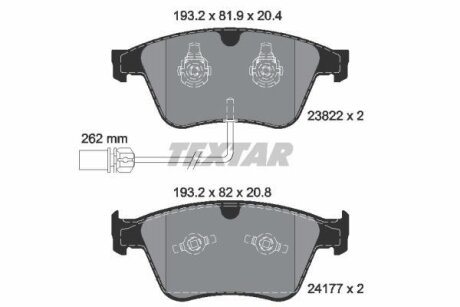 Колодки тормозные BENTLEY CONTINENTAL 03- перед. (с противошумной пластиной Q+) TEXTAR 2382201